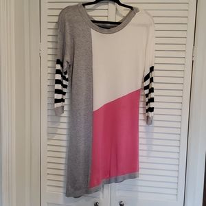 WHBM color block stripe asymmetrical tunic